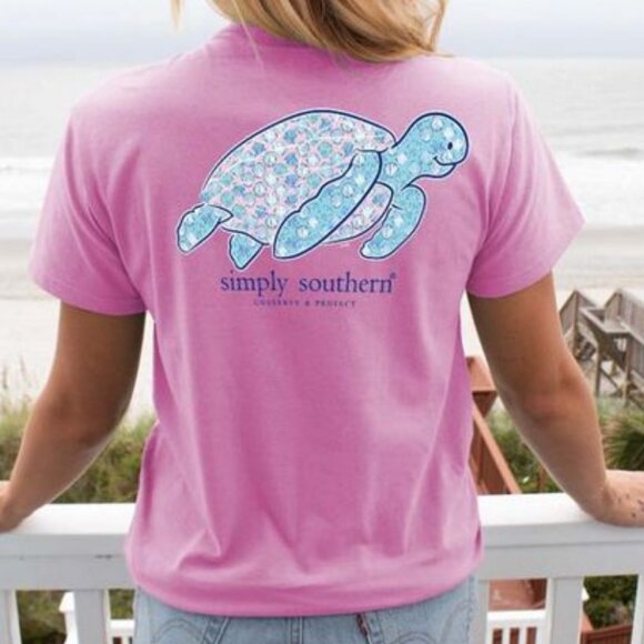Simply Southern Tops - Turtle Tracker Fancy Candy Preppy Print Shirt by Simply Southern